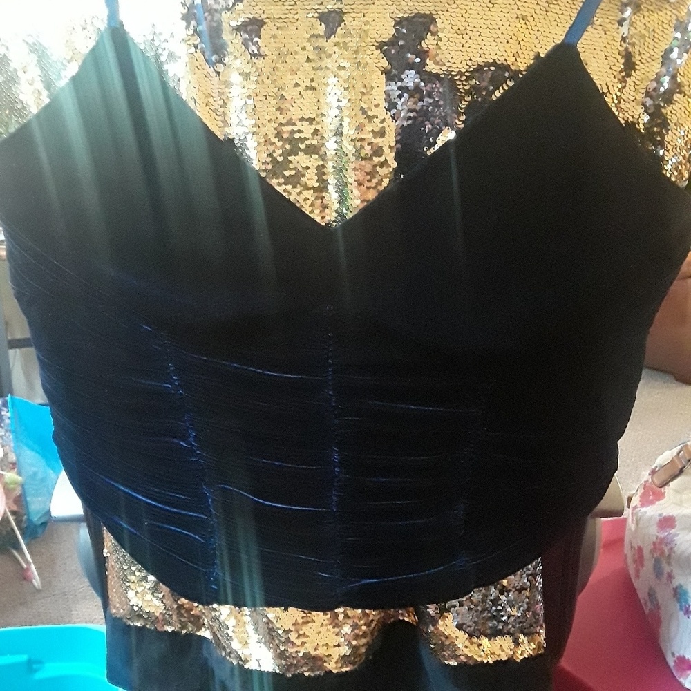 Plus Size Blue crushed velvet feel sexy, date